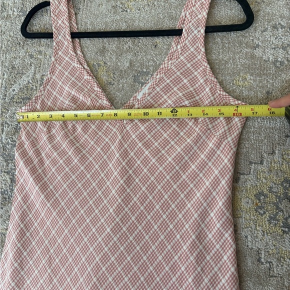 Flounce London Midi Cami Dress in Pink and White Check - Picture 9 of 11